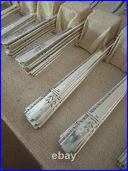 Vintage Art Deco Oneida Prestige Grenoble Silverplate Flatware Set +Hostess +Box