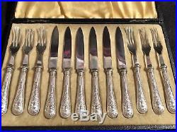 Vintage Art Deco Silver Plated And Sterling Silver Handles Cake Cutlery Set