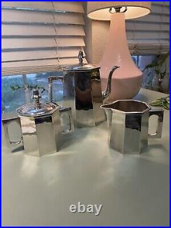 Vintage Art Deco Tea Set Silver Plated-Heavy