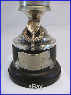 Vintage Australian 1936 Silver Plate Tennis Trophy