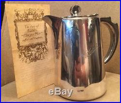 Vintage BUTLINS Hotel Silver Plate Coffee Pot GRAND BAHAMAS HOTEL with Certificate