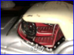 Vintage Bandai TR3 Tin Plate Japanese friction toy car silver Triumph Japan