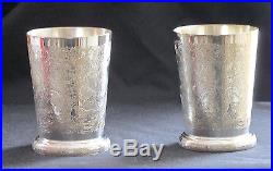 Vintage Barker Ellis Mint Julep cups silver plate