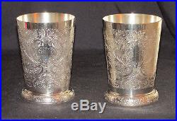 Vintage Barker Ellis Mint Julep cups silver plate
