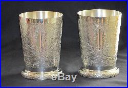 Vintage Barker Ellis Mint Julep cups silver plated