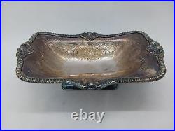 Vintage Barker Ellis Sterling Silver Mounts/ Silver Plated Footed Nut Dish SM