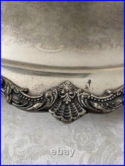 Vintage Baroque Footed Silver Serving Tray