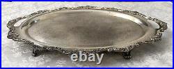 Vintage Baroque Footed Silver Serving Tray