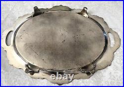 Vintage Baroque Footed Silver Serving Tray