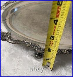 Vintage Baroque Footed Silver Serving Tray