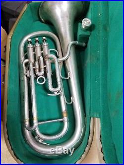 Vintage Besson 50 medals of honour Euphonium in Silver Plate NICE