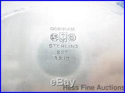 Vintage Big Gorham 13in Sterling Silver Round Sandwich Plate Platter 896 897 898