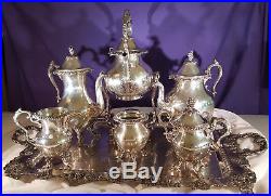 Vintage Birmingham/Goldfeder Silver Co. Silverplate 7-pc Tea & Coffee Set & Tray