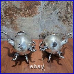 Vintage Birmingham Silver Co Silver Plate Large Serving Platter Coffee Teapots