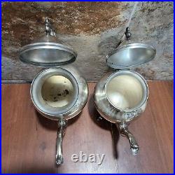 Vintage Birmingham Silver Co Silver Plate Large Serving Platter Coffee Teapots