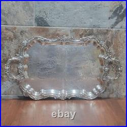 Vintage Birmingham Silver Co Silver Plate Large Serving Platter Coffee Teapots