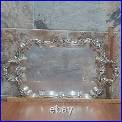 Vintage Birmingham Silver Co Silver Plate Large Serving Platter Coffee Teapots