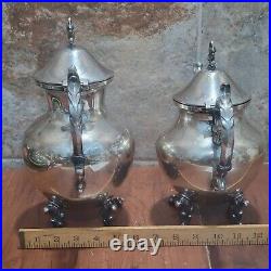 Vintage Birmingham Silver Co Silver Plate Large Serving Platter Coffee Teapots