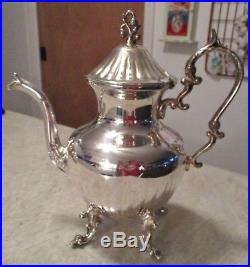 Vintage Birmingham Silver On Copper Coffee & Tea Server Set 6 Pcs