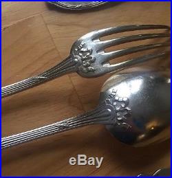 Vintage Boulenger Silverplate Flatware Service for 12 36 Piece Ribbon Bow