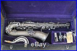 Vintage Buescher True Tone Elkhart 1924 Low Pitch Saxophone Silver plate