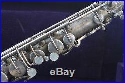 Vintage Buescher True Tone Elkhart 1924 Low Pitch Saxophone Silver plate