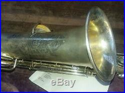 Vintage C. G. Conn Silver Plate C Melody Sax Saxaphone Parts Repair does play