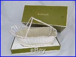 Vintage CHRISTOFLE Exquisite Woven Wine Bottle Basket Caddy Holder New Condition