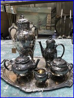 Vintage CHRISTOFLE Full Tea 6 Pieces SET SILVERPLATE FRANCE Rare