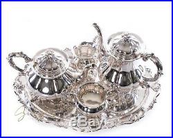 Vintage COHR Silverplate 5-Pc Coffee &Tea Set with Tray Denmark EPNS