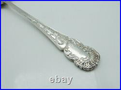 Vintage COOPER BROS. Silver Plate Berry Spoon RARE Pattern Scroll Flowers Fruit