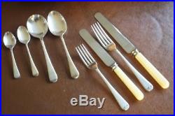 Vintage Canteen of Cutlery 62 pcs Old English fake bone and silver plate Sanders