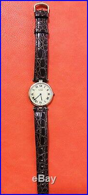 Vintage Cartier Must De Vermeil Lady Watch 925 Silver Gold Plate Quartz Watch