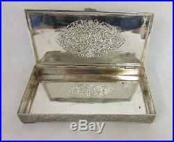 Vintage Chased Silver Hallmarked Trinket Box Possibly Persian (324L)