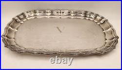 Vintage Chippendale by Frank Smith Silver Plated Serving Tray With Monogram V