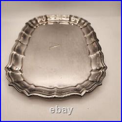 Vintage Chippendale by Frank Smith Silver Plated Serving Tray With Monogram V