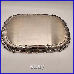 Vintage Chippendale by Frank Smith Silver Plated Serving Tray With Monogram V