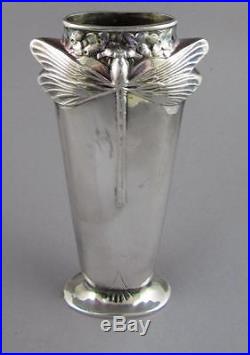 Vintage Christofle Art Deco Silverplate Dragonfly Vase