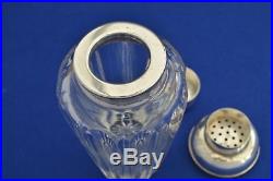 Vintage Christofle Cocktail Shaker Crystal Glass & Silver Plate