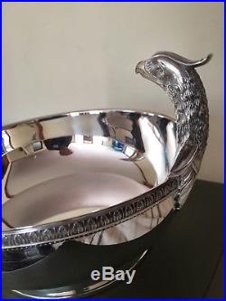 Vintage Christofle France Malmaison Pattern Eagle-Head-Handles Pedestal Bowl