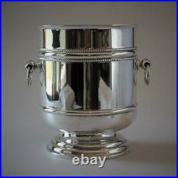 Vintage Christofle France Silver Plated Perles Ice Bucket with Tongs