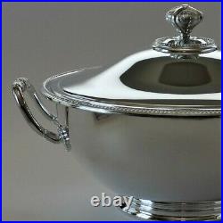 Vintage Christofle France Silver Plated Perles Soup Dish with Cover