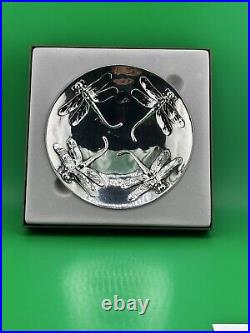 Vintage Christofle Paris Dragonfly Libellule Tray Bowl Silver Plated