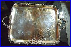 Vintage Christofle Tray Silverplate. With initials