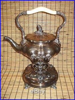 Vintage Christofle fancy Silver Plate tipping Teapot with stand-NOTE handle