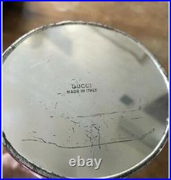 Vintage Collectible Gucci GG Large Silver Plate Insulated Decanter Flask. Gift