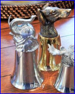 Vintage Collection Stirrup Cup Lot/7 GUCCI Stag Elephant Fox Moose Dog 3 Signed