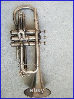 Vintage Columbia Silver Plated Harry B Jay Columbia Cornet/trumpet #6050 Parts