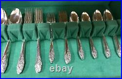 Vintage Community Oneida Evening Star Silver Plate 59 Piece Silverware With Case+
