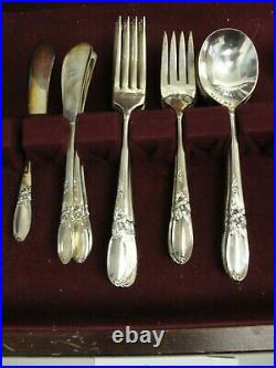 Vintage Community Plate WHITE ORCHID Silver Plate Silverware 62 Pieces In Case